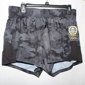 Athletic Works Women's Large 12-14 Black Camouflage DriWorks Running Shorts